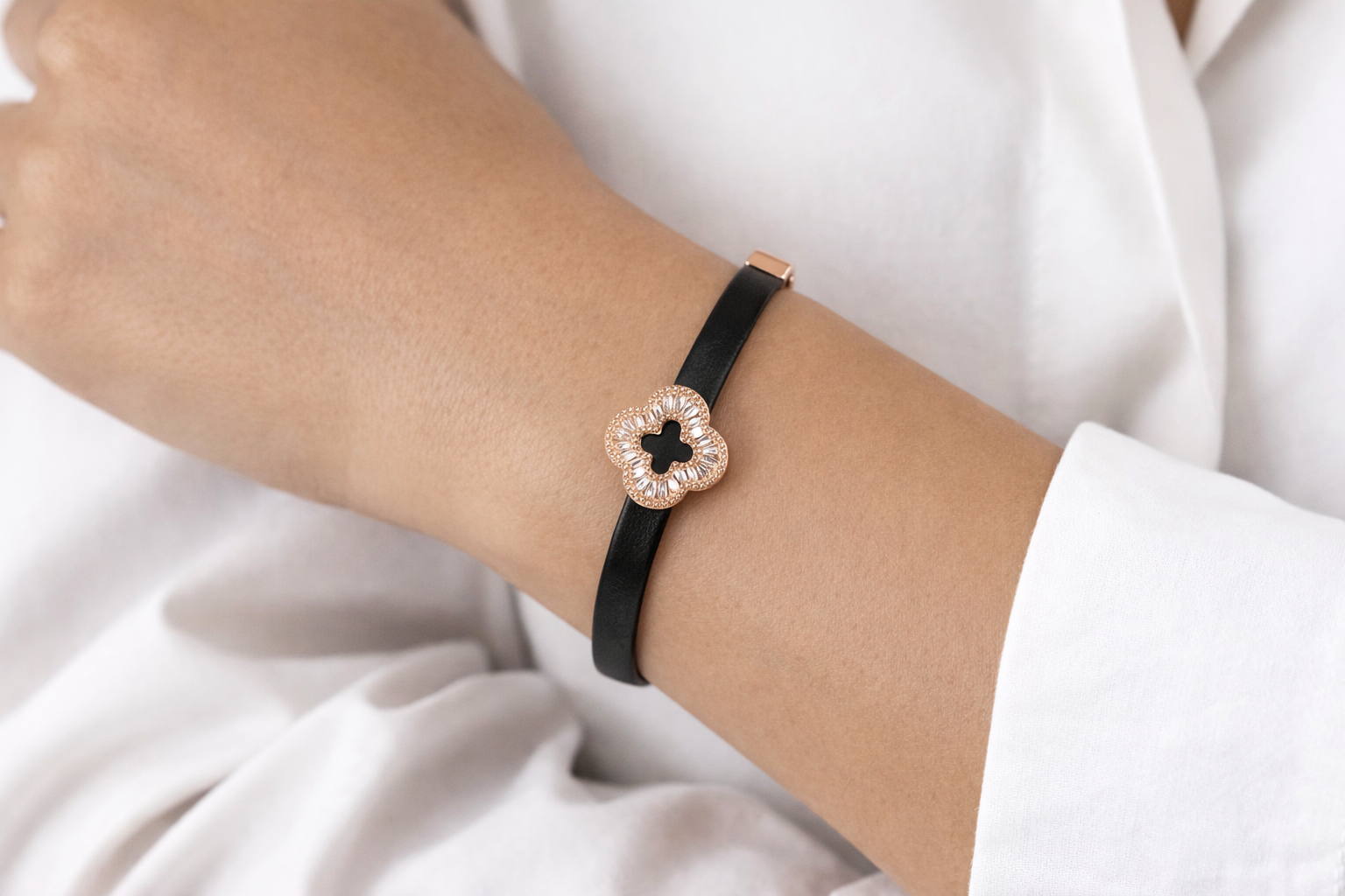 Black Clover Strap Bracelet