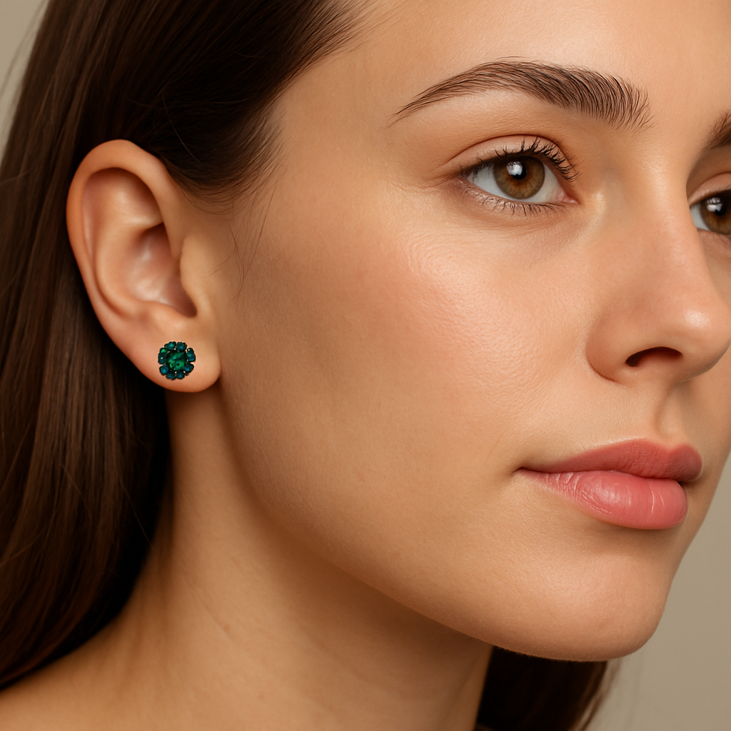 Colorful Crystal Stud Earrings Set