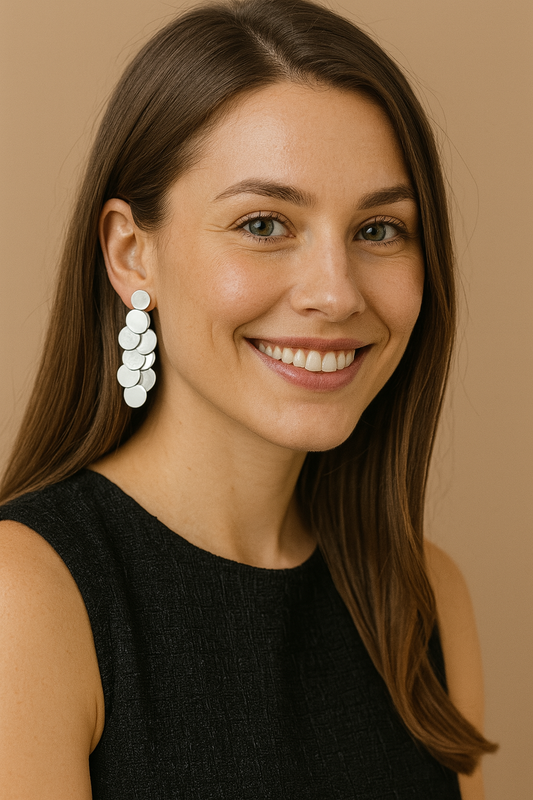 Layered Disc Dangle Earrings