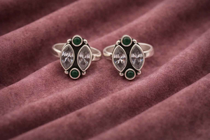 Dual Stone Adjustable Toe Rings