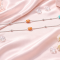 Evil Eye and Orange Bead Charm Anklet