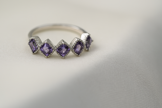 Violet Zig Sterling Ring