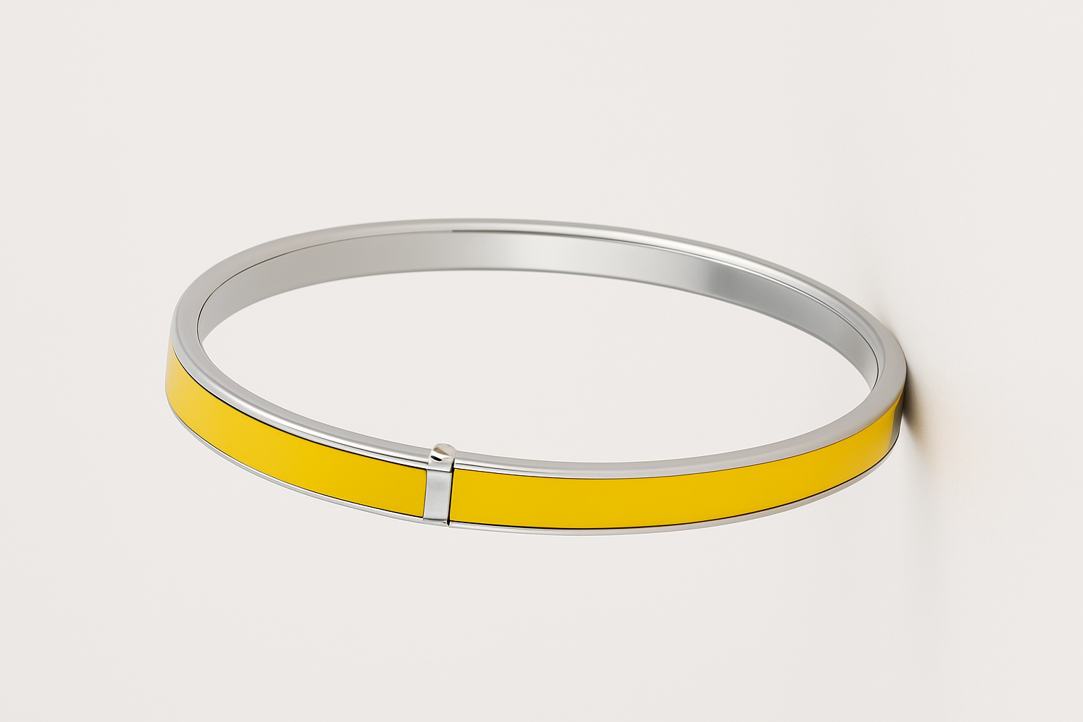 Dual-Tone Sleek Oval Bangle Bracelet