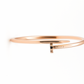 Rose Gold Nail - Inspired Open Bangle Bracelet