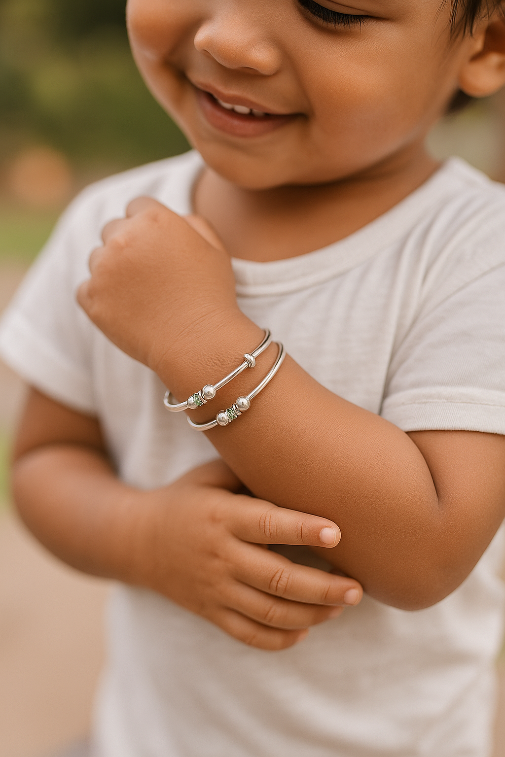 Adjustable Traditional Beaded Kada (Red & Green Variants)