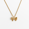 Bow Knot Pendant Necklace | 18K Gold Plated