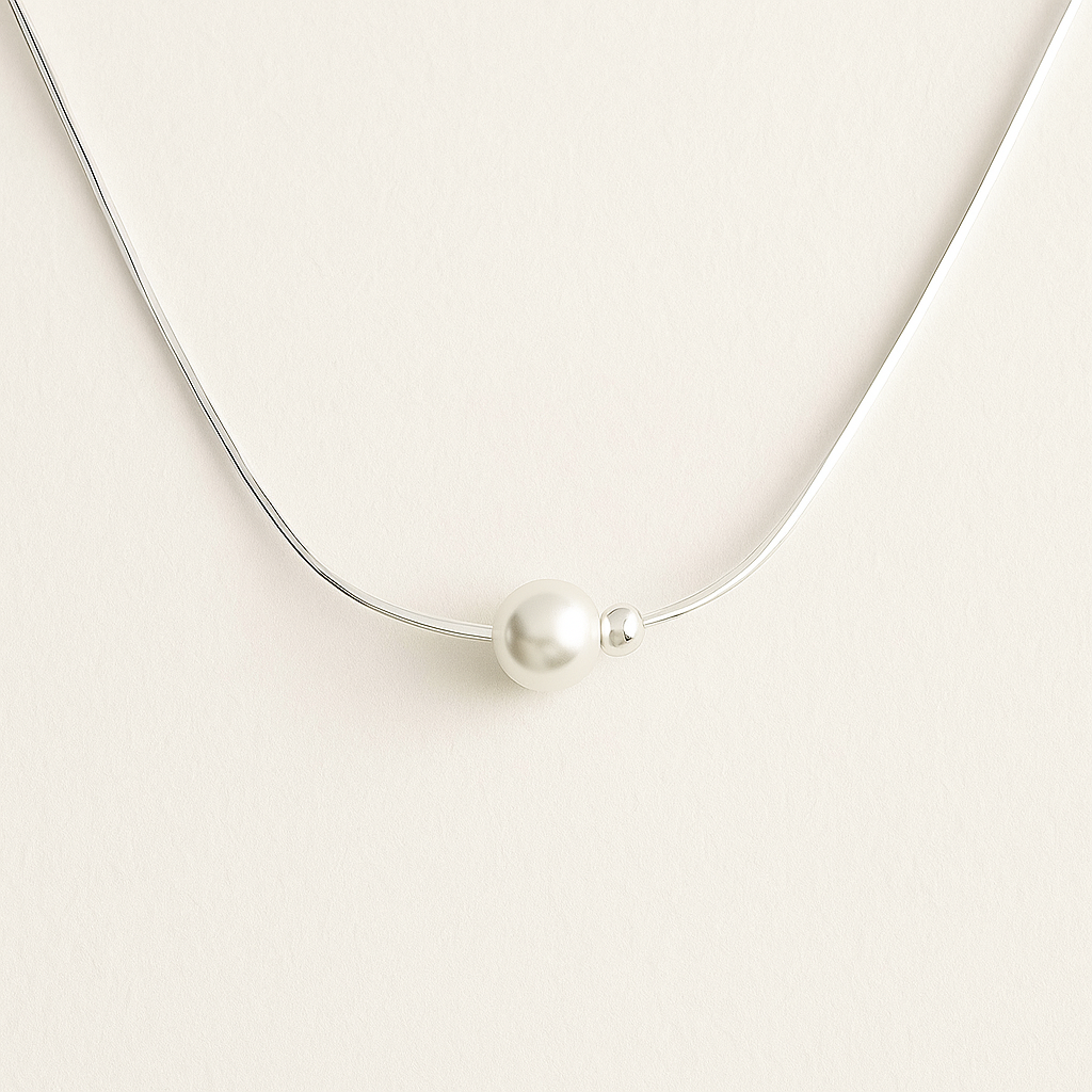 Minimal Pearl Bead Necklace