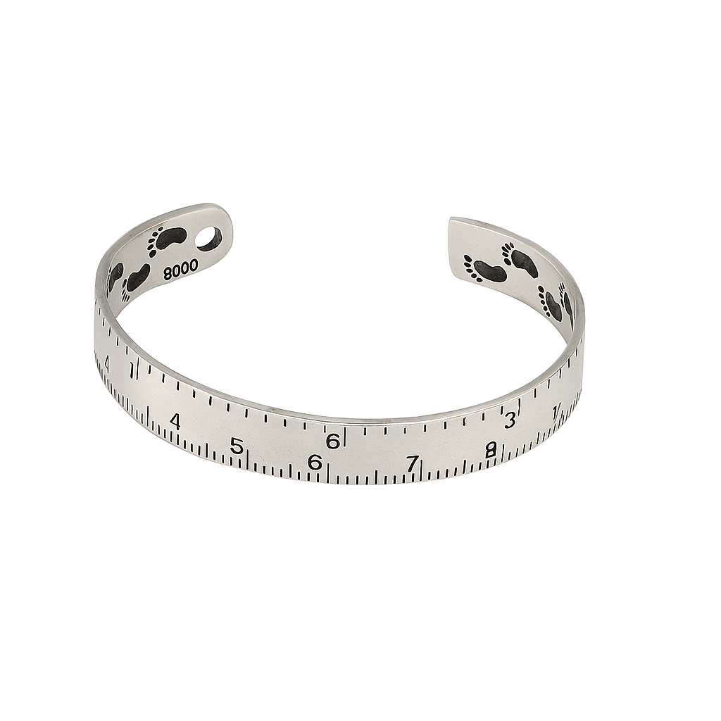 Ruler-Design Open Cuff Bracelet for Men