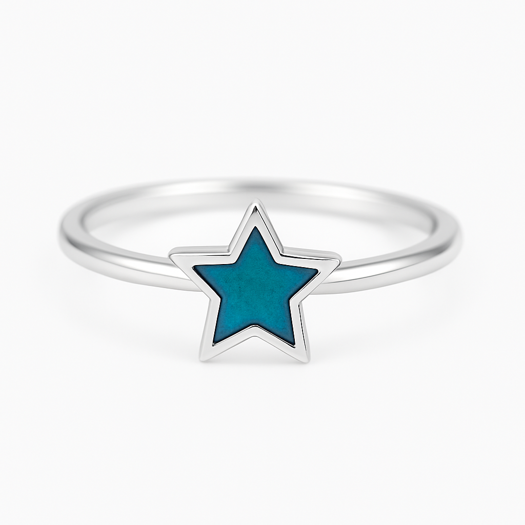 Blue Star Ring | Enamel Design