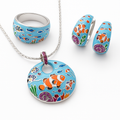 Ocean Blue Enamel Jewellery Set