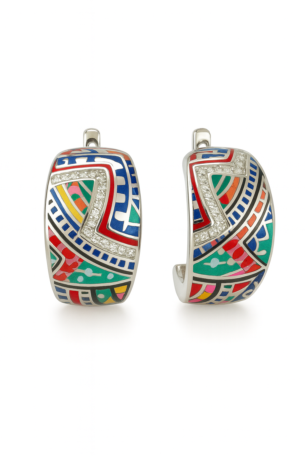 Enamel Geometric Earrings