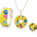 Yellow Enamel Jewellery Set