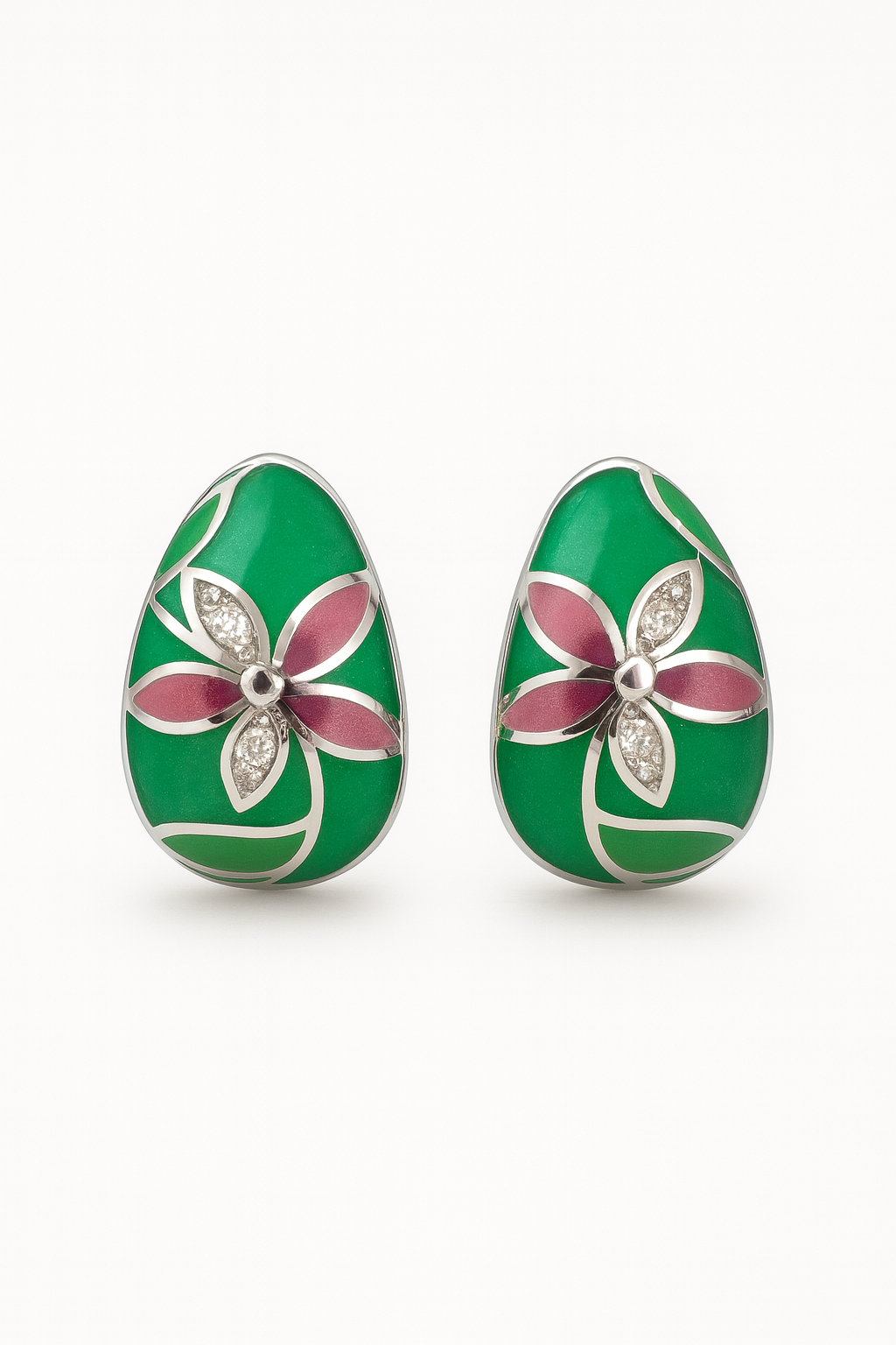 Enamel Floral Earrings