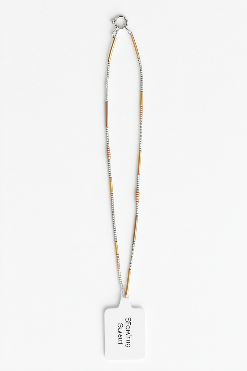Tri-Tone Bead Chain Necklace