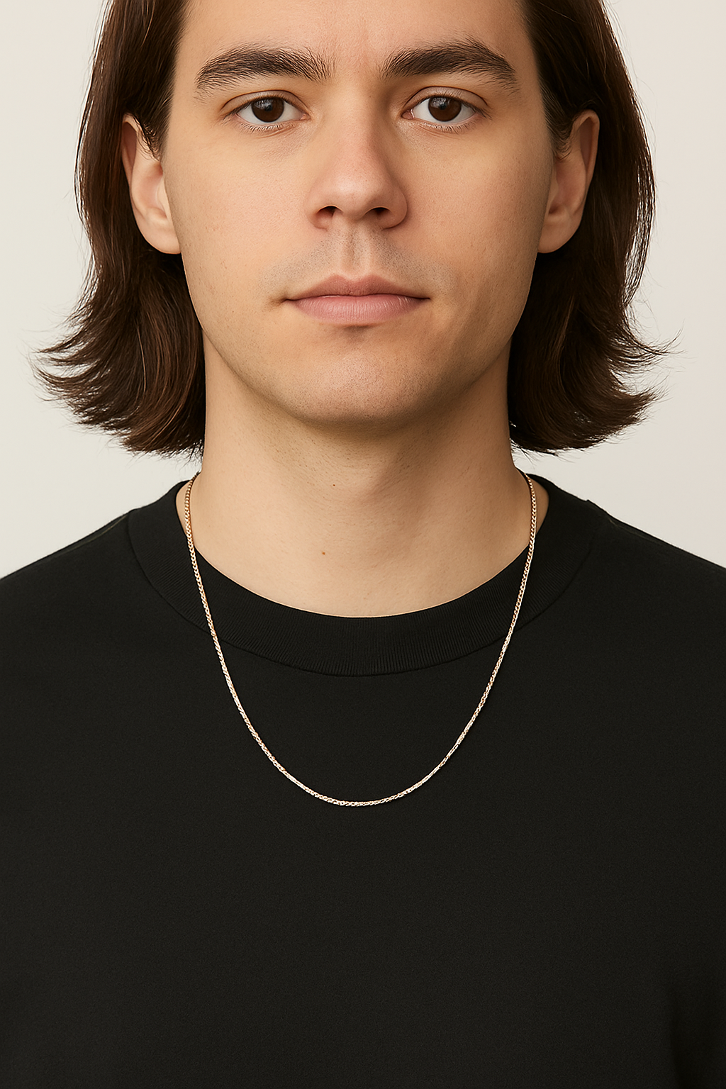 Tri-Tone Bead Chain Necklace