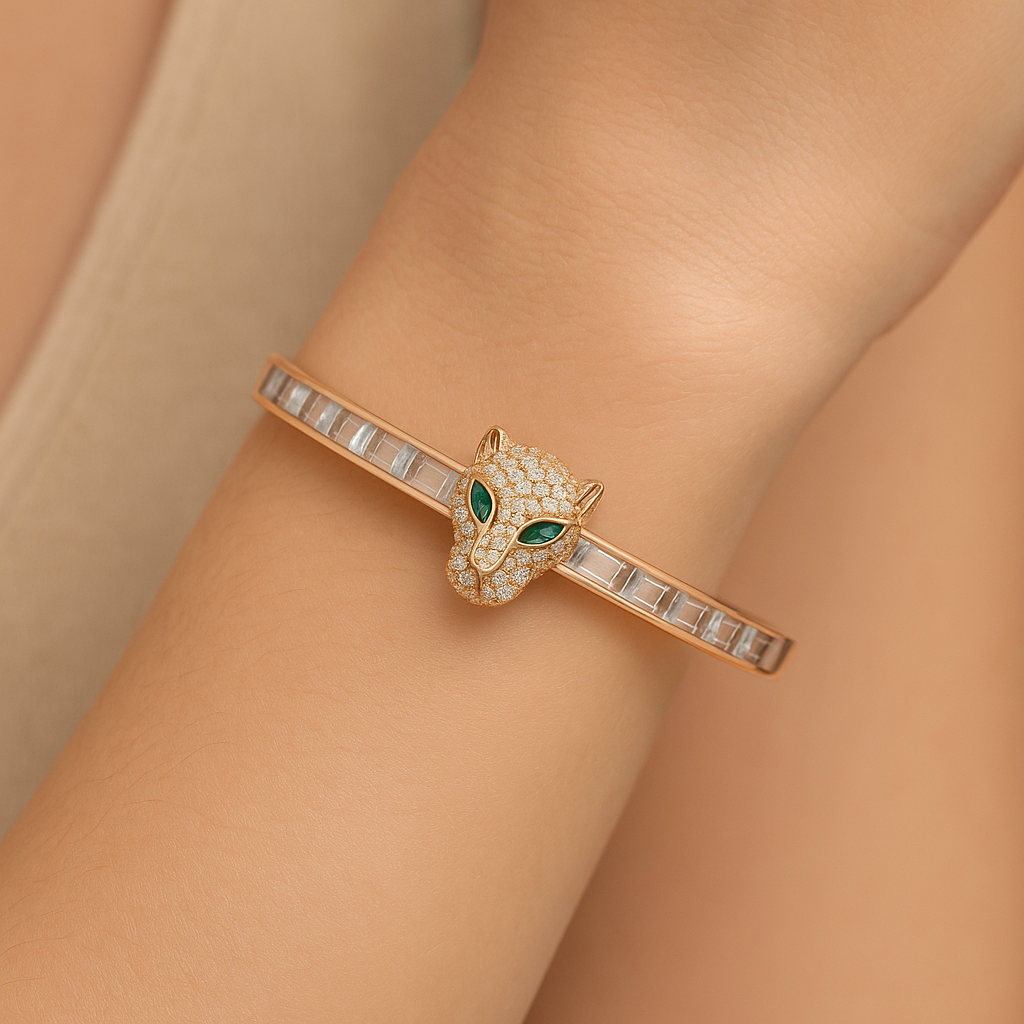 Rose Gold Plated Panther Bangle