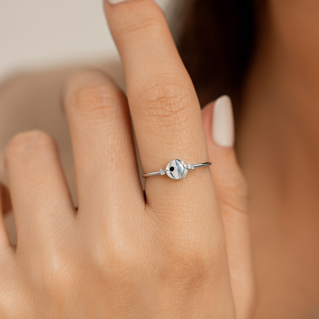 Yin-Yang Motif Ring | Swiss Zirconia, Minimal Design