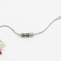 Clover Charm Anklet with Multicolour Beads