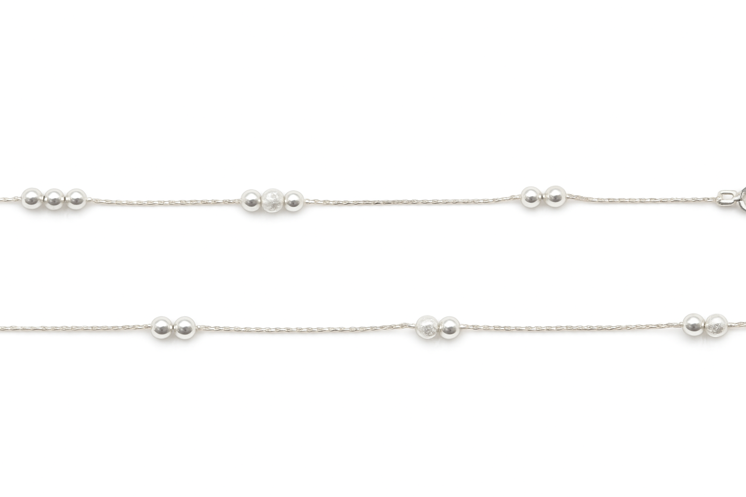 Textured Beaded Chain Anklet
