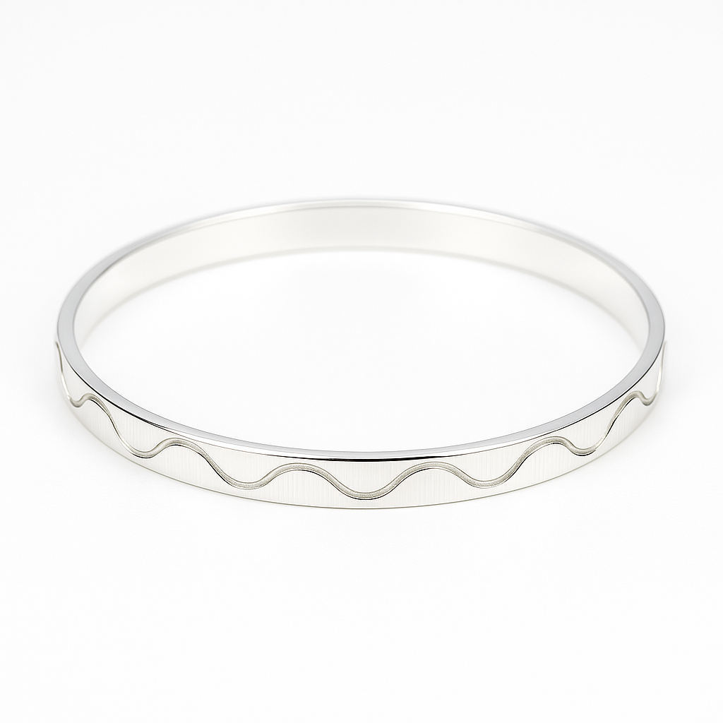 Elegant Wave Design Sleek Kada Bracelet