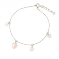 Pink Heart & Star Charm Anklet