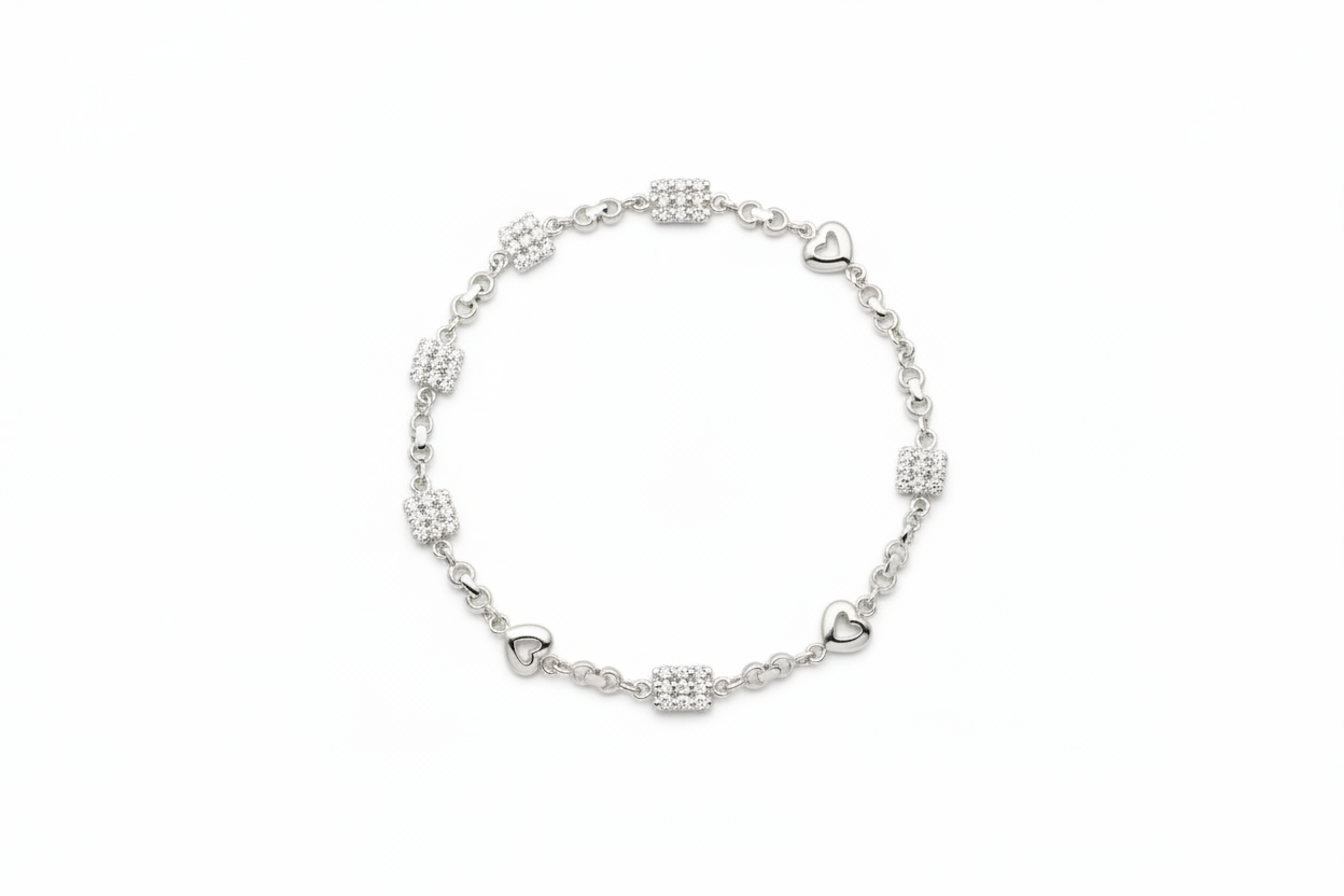 Adjustable Bracelet with Dual Crystal Clusters