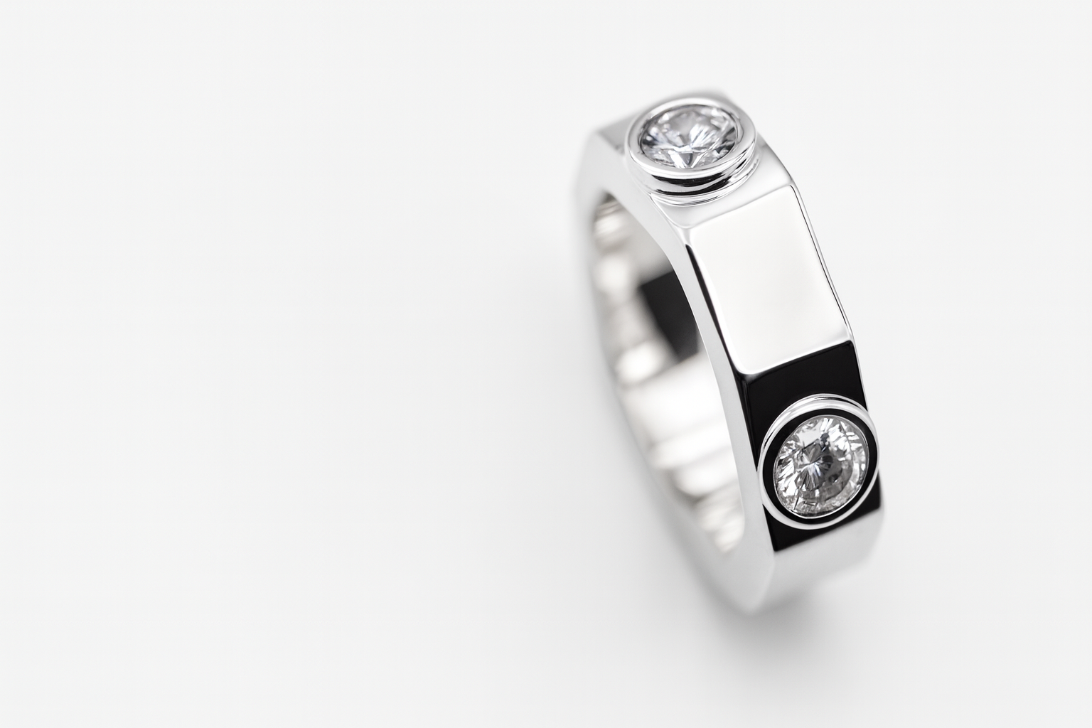 Geometric Duo Stone Ring