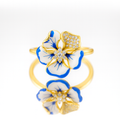 Blue Enamel Flower Ring