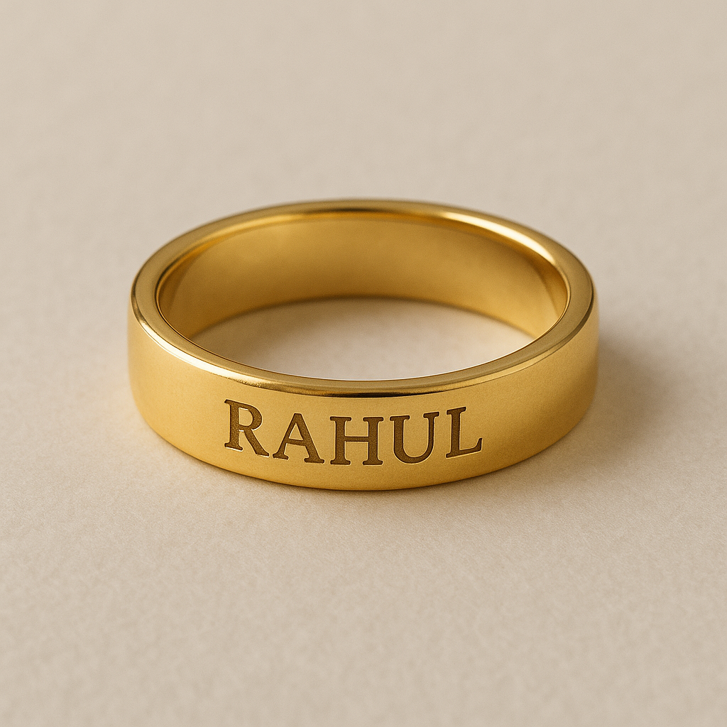 Engravable Band Ring | Personalized Name, Date & Initials