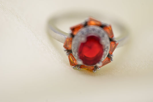 Flame Radiance Oval Ring