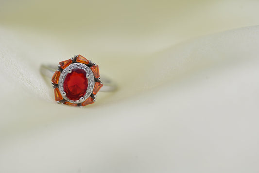 Flame Radiance Oval Ring
