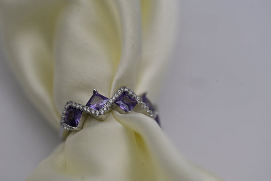 Violet Zig Sterling Ring