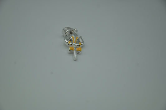 Sterling Silver Trishul Damru Pendant