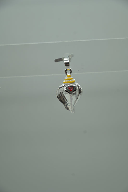 Sterling Silver Lord Shiva Trishul & Damru Pendant