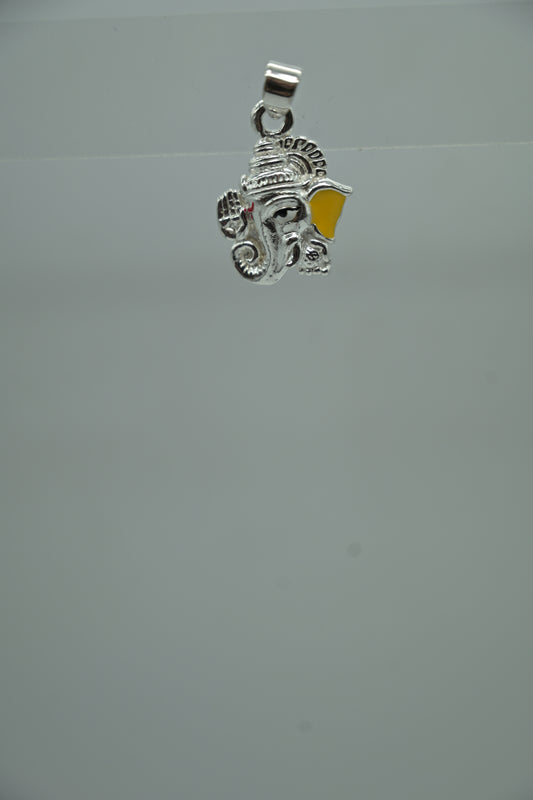 Sterling Silver Lord Ganesha Head Pendant Charm