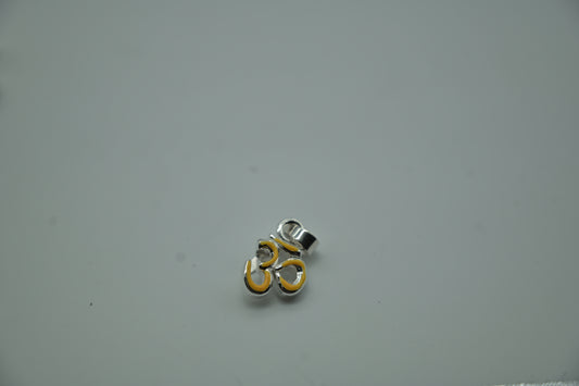 Sterling Silver Om Pendant with Yellow Enamel
