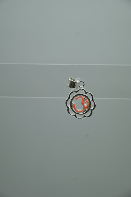 Sterling Silver Lotus Om Pendant
