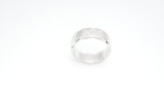 Sterling Silver Geometric Diamond-Cut Ring | 5.91g