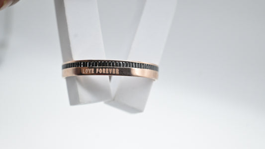 Sterling Silver Rose Gold “Love Forever” Bangle