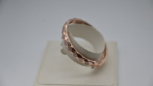 Sterling Silver Rose Gold-Plated Textured Hoop bracelet