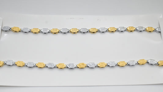 Sterling Silver Two-Tone Box Link Chain