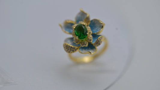 Sterling Silver Lotus Bloom Statement Ring