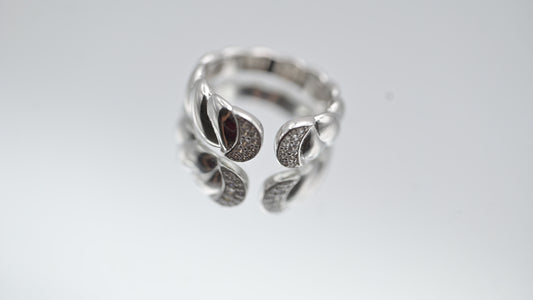 Miora 925 Sterling Silver Adjustable Leaf Wrap Ring