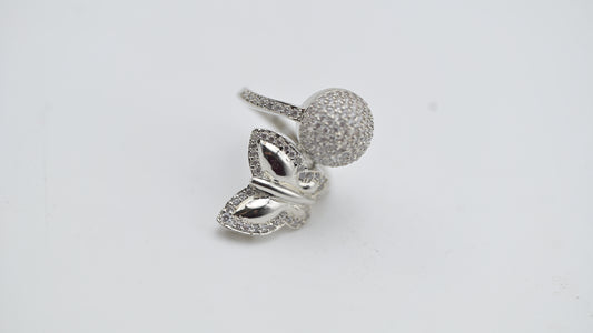 Miora 925 Sterling Silver Butterfly & Globe Adjustable Ring