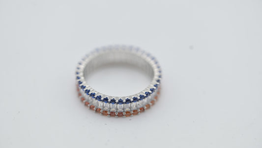 Sterling Silver Dual Tone Eternity Band Ring