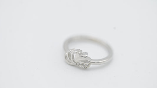 Sterling Silver Crown Leaf Ring