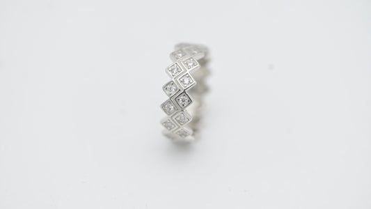 Sterling Silver Chevron Eternity Band Ring