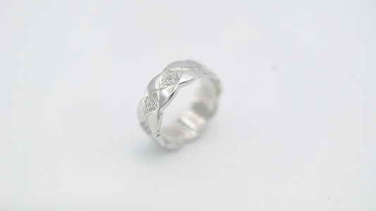 Sterling Silver Quilted Dome Band Ring