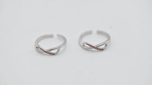 Sterling Silver Criss-Cross Toe Rings