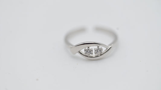 Sterling Silver Elegant Dual-Stone Toe Ring